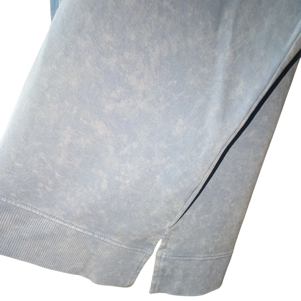 DENIM & CO WOMEN'S BLUE WASHED FRENCH TERRY LONG SLEEVE V-NECK PULLOVER SIZE XL - Picture 7 of 8